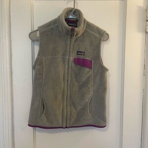 Patagonia Heather Gray and Violet Fleece vest